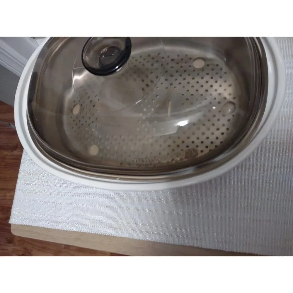 MagnaWave Perfection Microwave Roaster Cooker Pan vintage amber glass lid